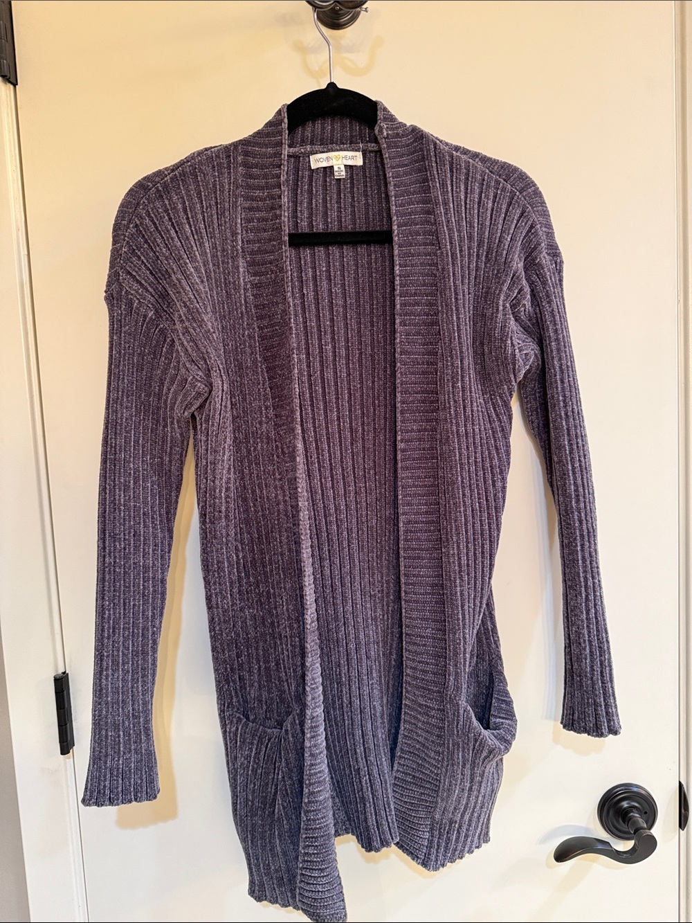 Cozy Open-Front Ribbed Cardigan Sweater -Grey
